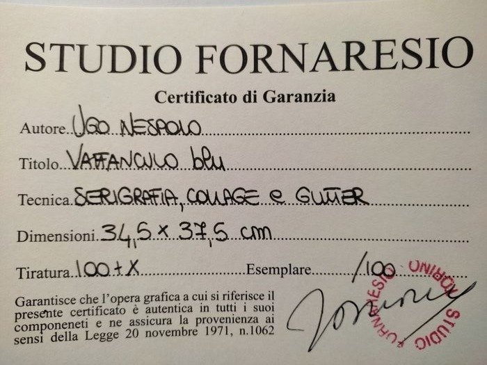 Ugo Nespolo (1941) - Vaffanculo blu #3.2