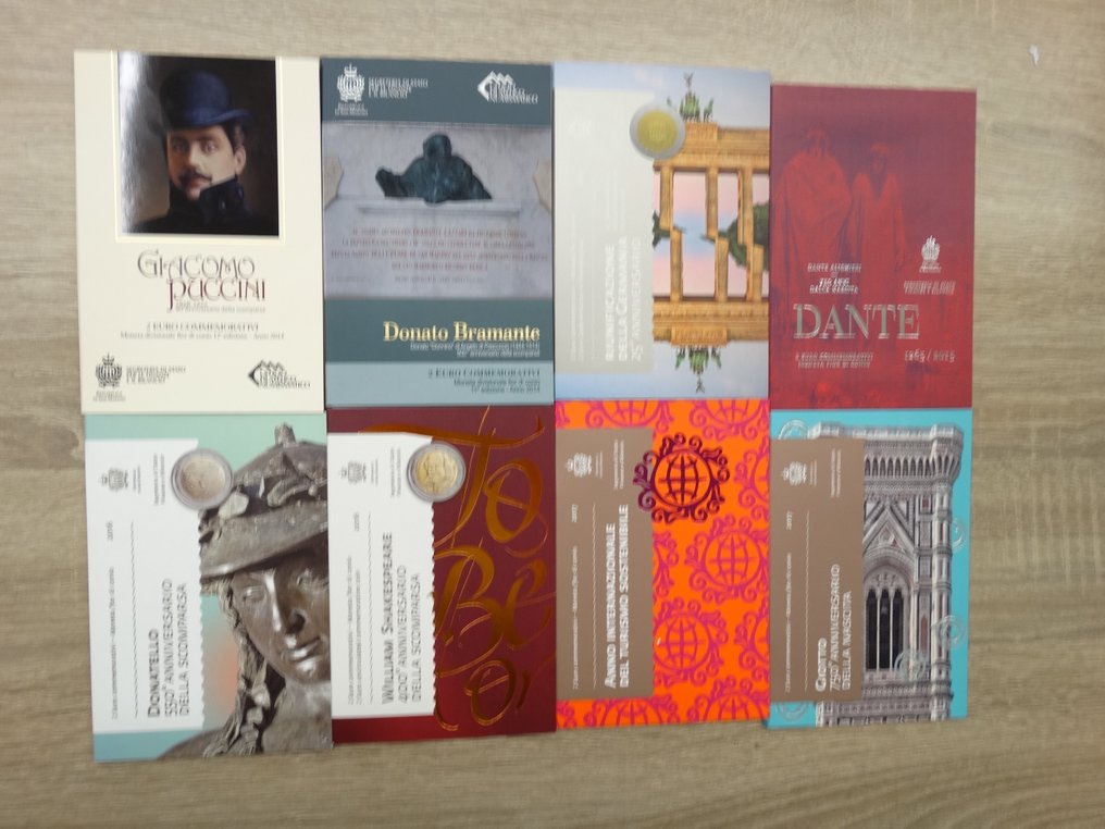 San Marino. 2 Euro 2014/2017 (8 stuks)  (Nincs minimálár) #1.0