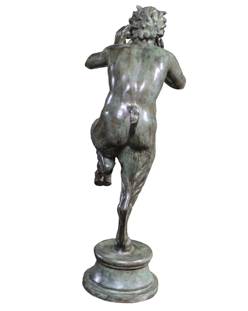Escultura, sátiro com cachimbo - 71 cm. - Bronze - Final do século XX #3.2