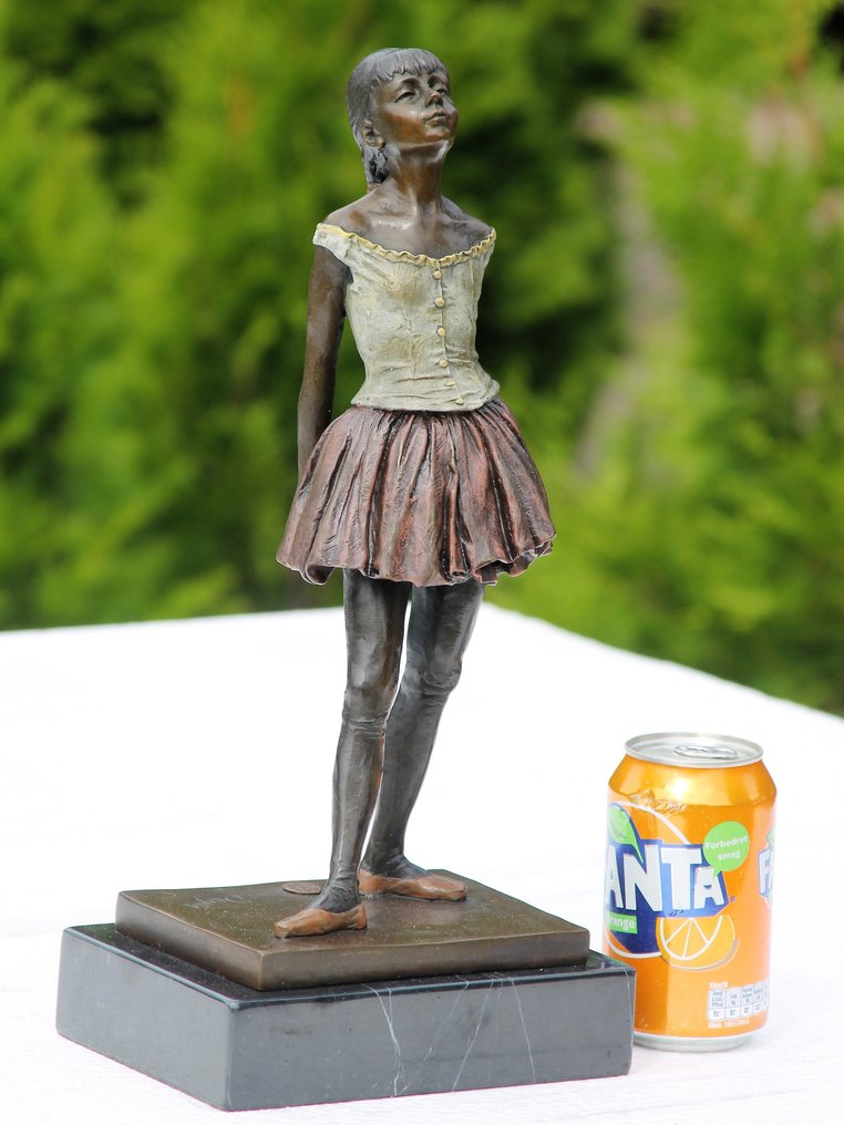 Statue, 14 jarig danseresje (naar degas) - 39 cm - bronse marmor #2.1