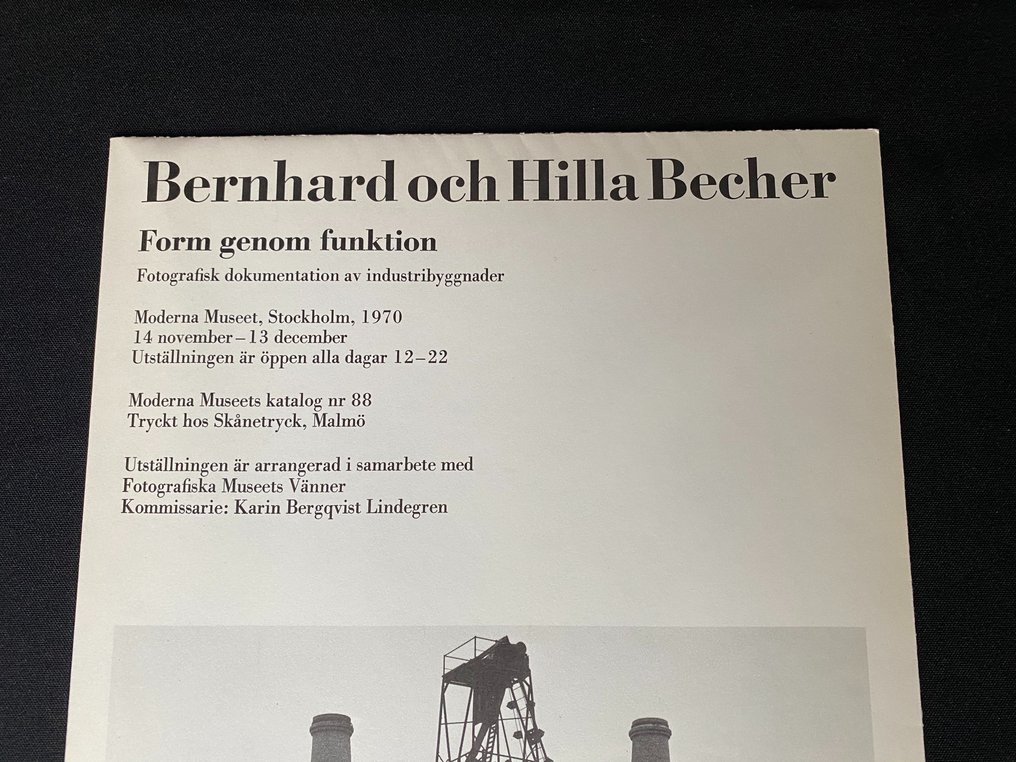 Bernhard (Bernd) and Hilla Becher - Form genom funktion (BRILLIANT POSTER CATALOGUE, MINT CONDITION) - 1970 #1.0