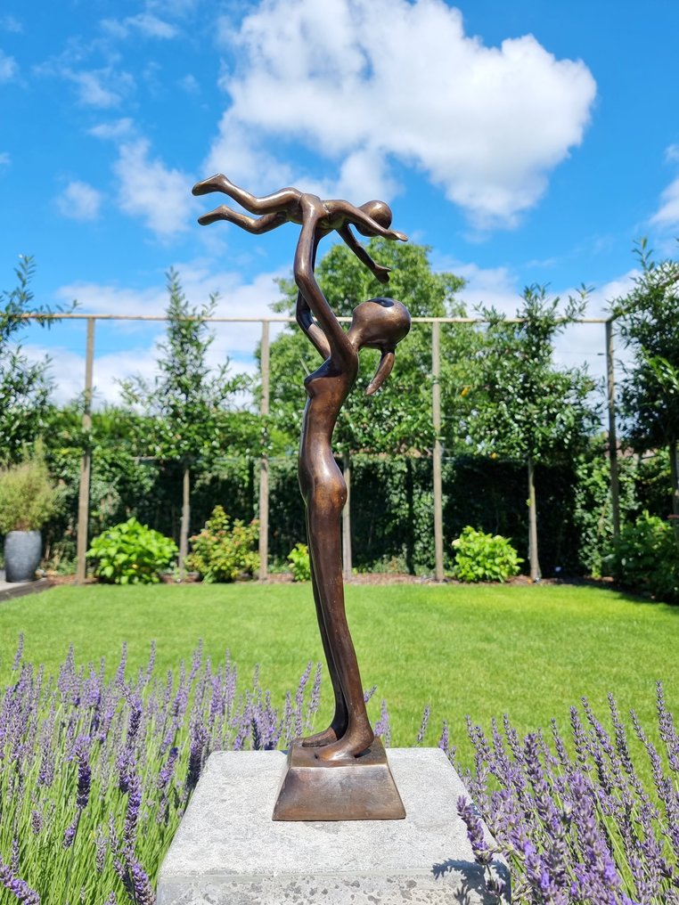 Γλυπτό, Moeder met kind - 60 cm - Μπρούντζος #3.2