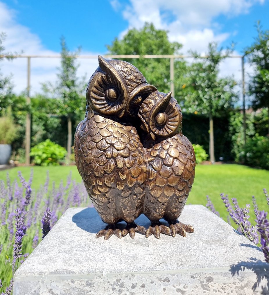 Αγαλματίδιο - Cuddling owls - Μπρούντζος #3.2