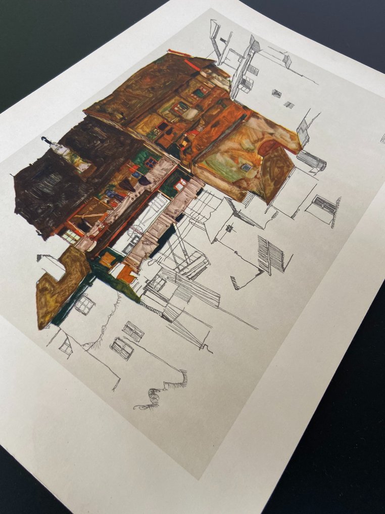 Egon Schiele (1890-1918), after - Alte Häuser in Krumau #2.1