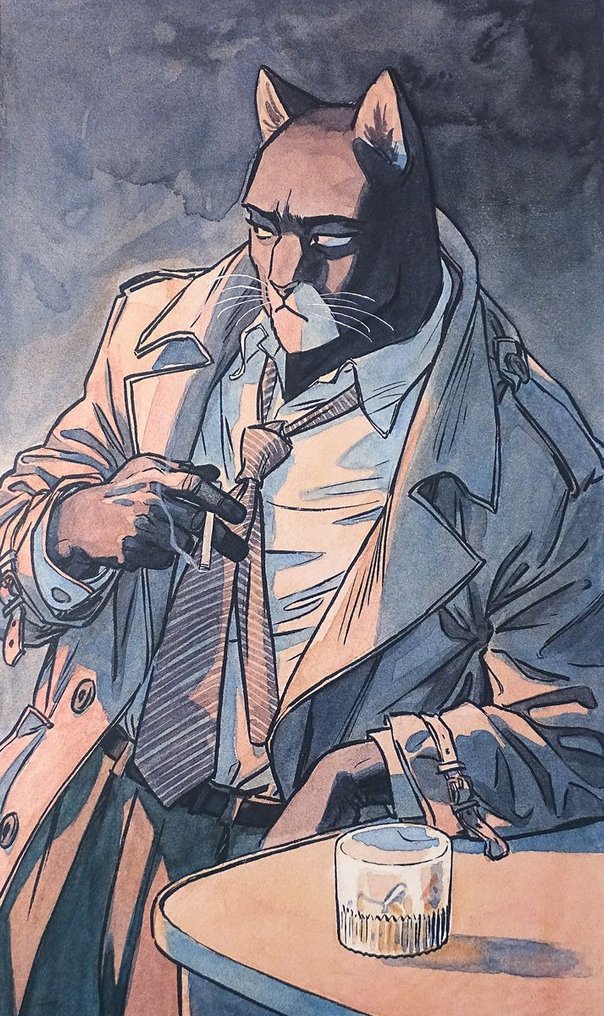 Guarnido, Juanjo - 1 Offset Print - Blacksad - John Blacksad au bar - 2013 #1.0