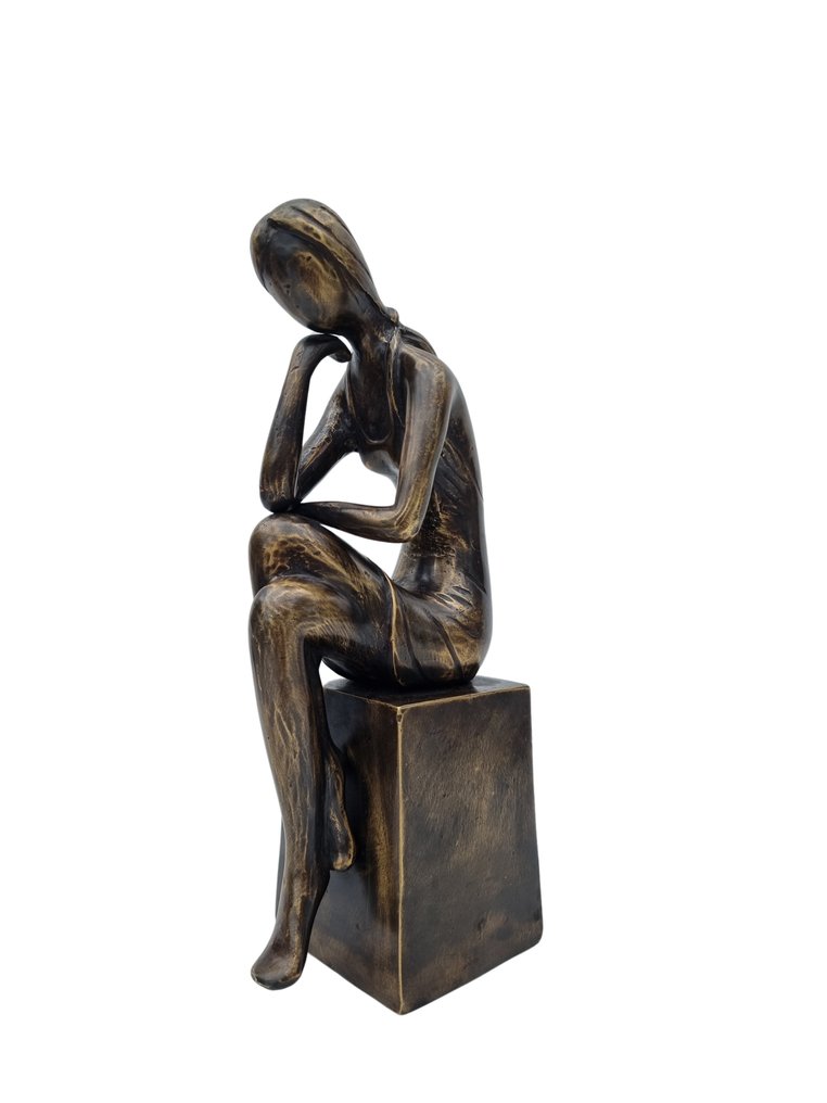Figurine - A thinking lady - Bronze #1.2