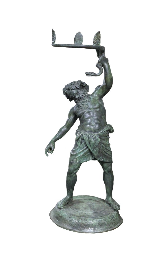 Skulptur, Silenus Pompeianus - 62 cm. - Bronze - Ende des 20. Jahrhunderts #1.1