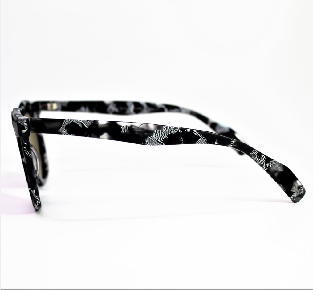 Yohji Yamamoto - YY5021 016 Sonnenbrille - schwarz, weiss, grau - Aurinkolasit #4.3