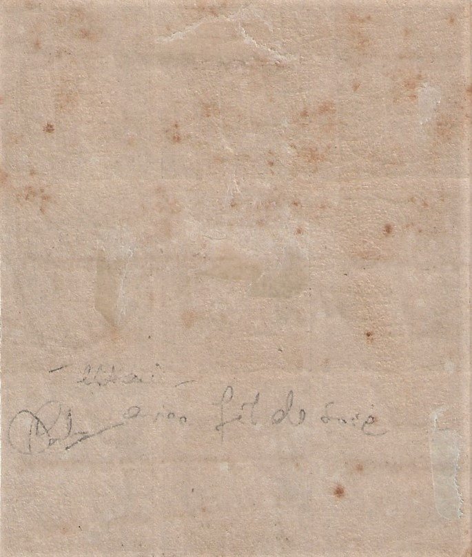 Francja 1849 - 20 centymów czarny na ciemnym, płowożółtym, barwionym papierze, z jedwabną nicią, blok 9 sztuk z - n°3 #1.2