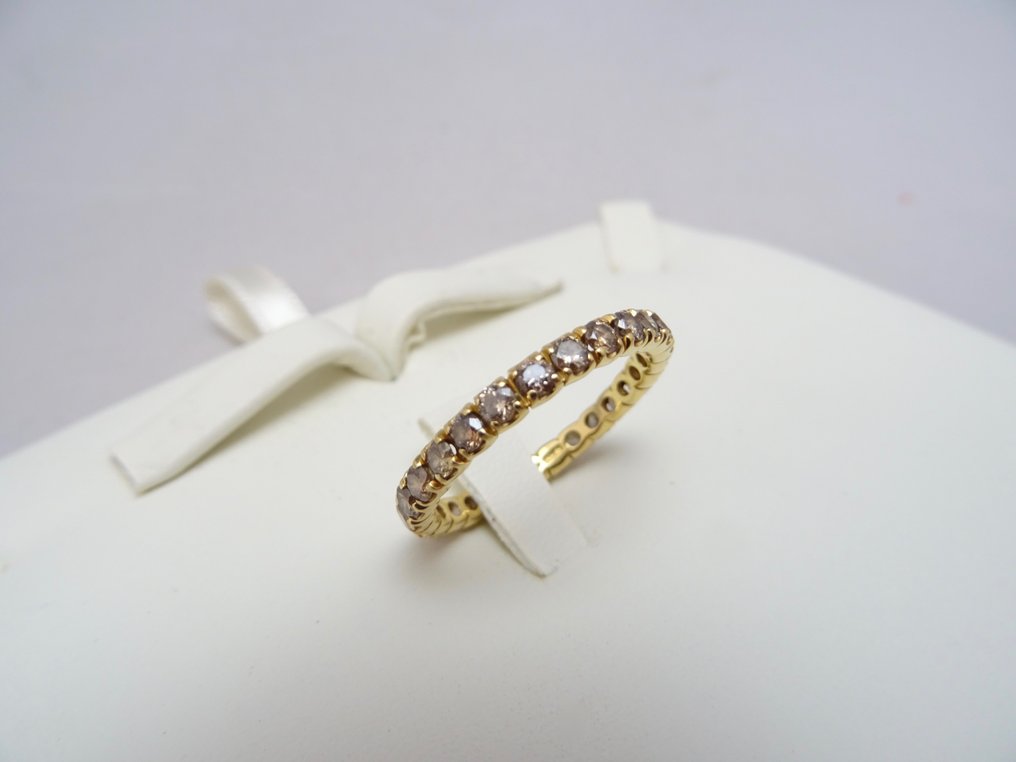 戒指 - 18 克拉 黃金 鉆石 (天然彩色)  #4.3