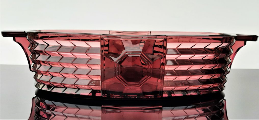 Val Saint Lambert - Charles Graffart en René Delvenne - Art Deco - Platter - Myriam - Glass #1.0