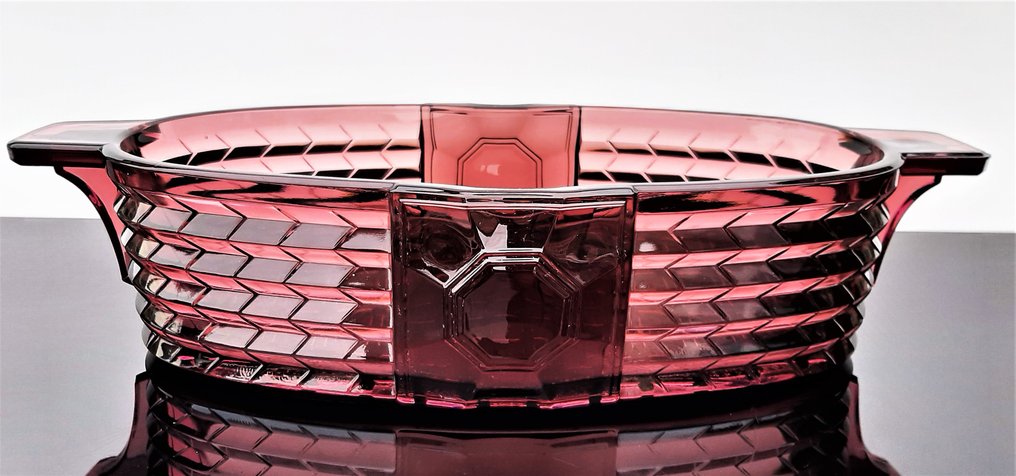 Val Saint Lambert - Charles Graffart en René Delvenne - Art Deco - Platter - Myriam - Glass #1.0