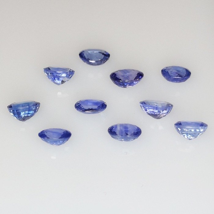 10 pcs  Blå Safir  - 5,15 ct - Antwerp Laboratory for Gemstone Testing (ALGT) #3.2
