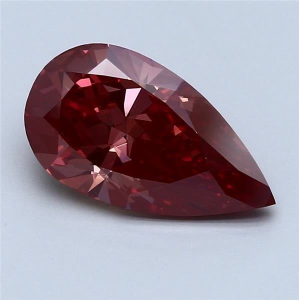 1 pcs Diamant  (Traitement de couleur)  - 2.91 ct - Poire - Fancy Orangé Rouge - VVS1 - Gemological Institute of America (GIA) #1.1