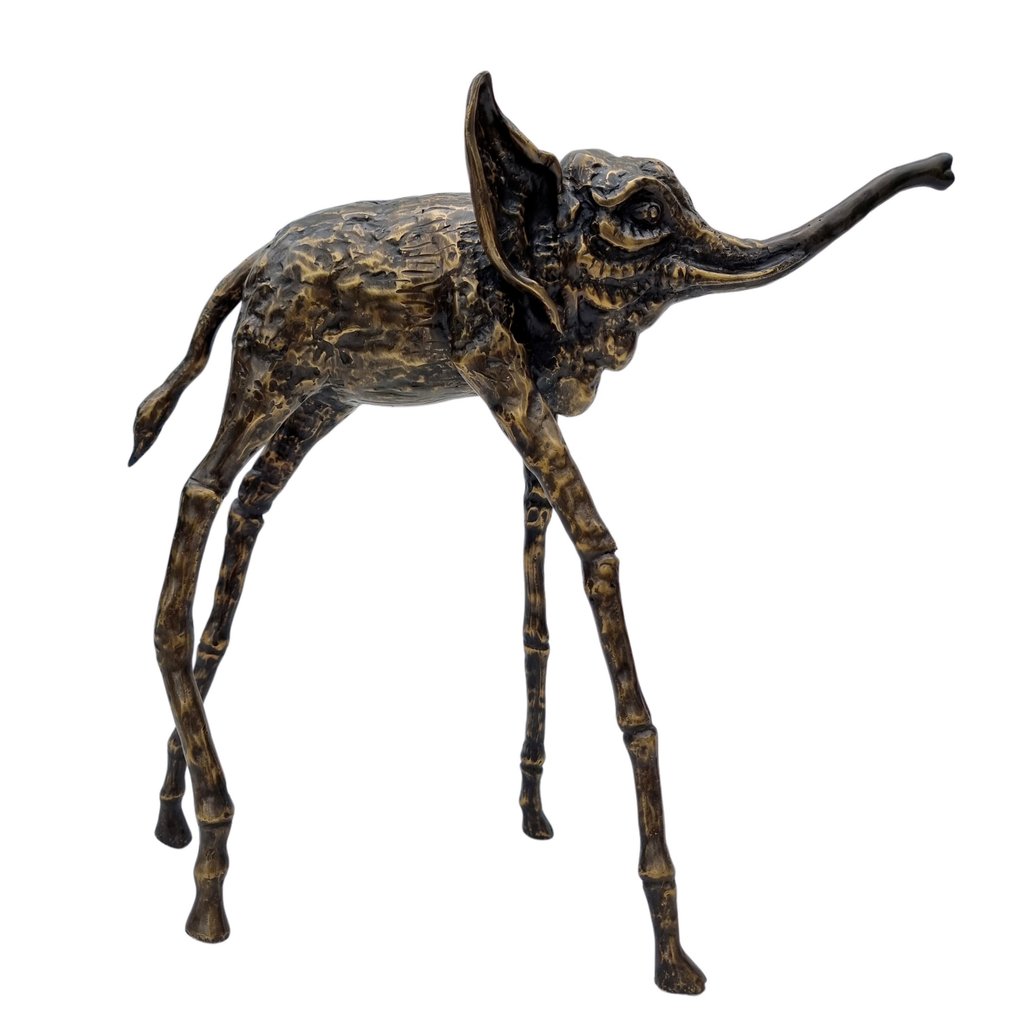 Sculpture, Surreal elephant artwork - 38 cm - Bronze #1.0