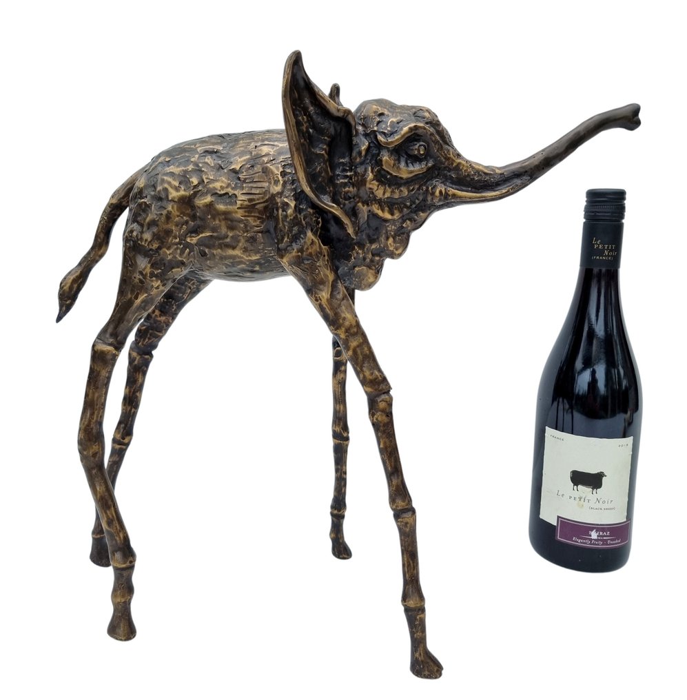 Sculpture, Surreal elephant artwork - 38 cm - Bronze #1.0