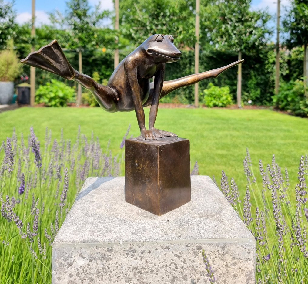 Sculpture, Springende kikker - 28 cm - Bronze #4.3