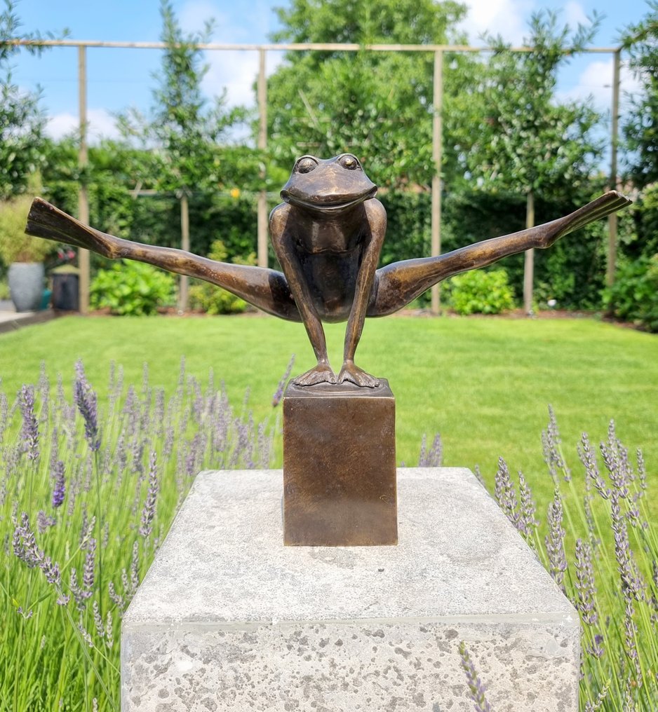 Sculpture, Springende kikker - 28 cm - Bronze #3.2