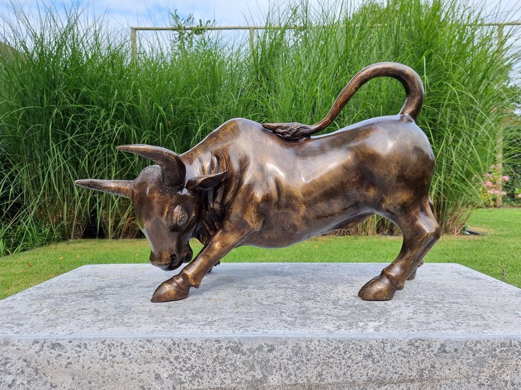 Skulptur, Charging Bull - 46 cm - Brons #3.2