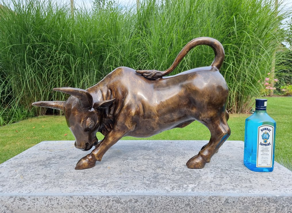 Skulptur, Charging Bull - 46 cm - Brons #2.2
