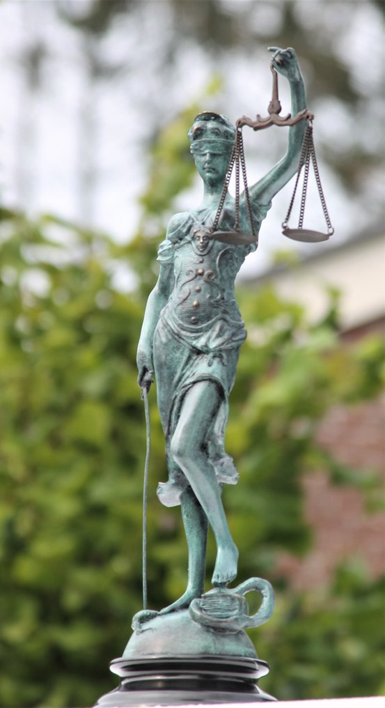 雕塑, vrouw justitia 41 cm - 41 cm - 青铜大理石 #1.0