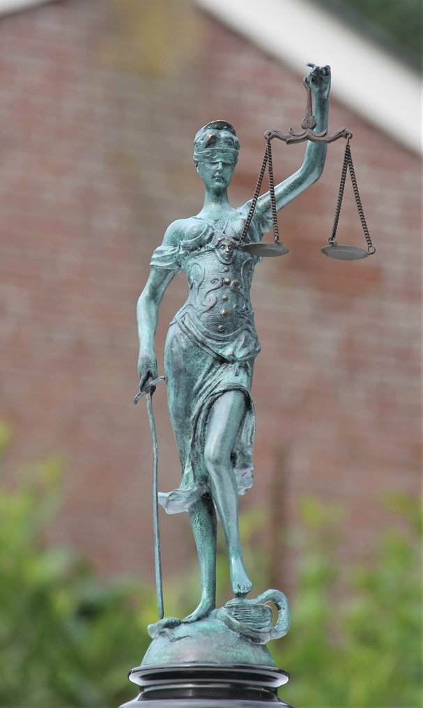 雕塑, vrouw justitia 41 cm - 41 cm - 青铜大理石 #3.2