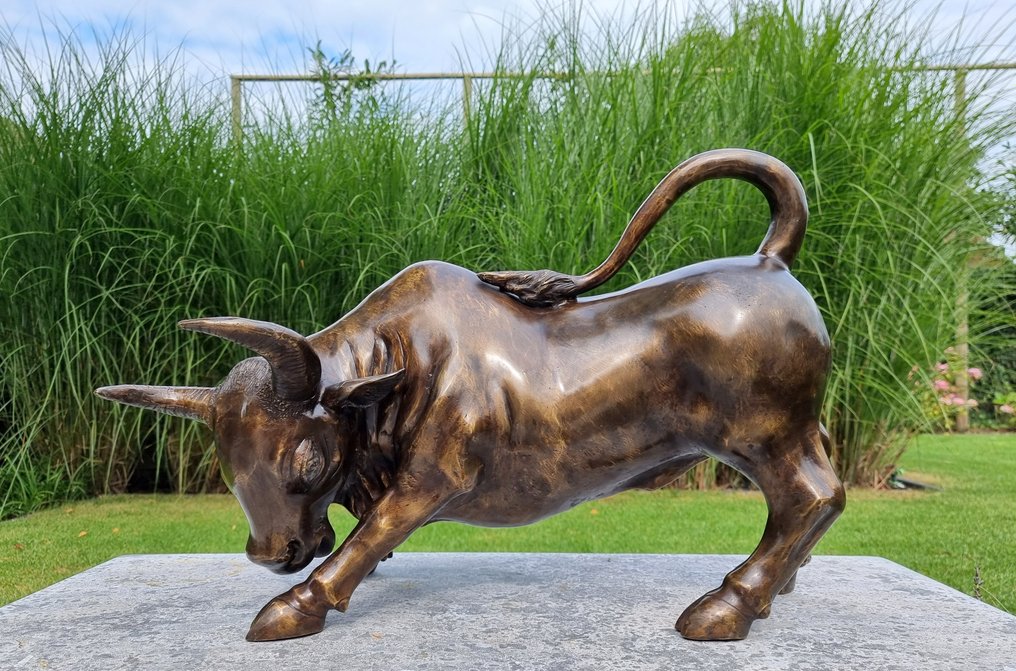 Skulptur, Charging Bull - 46 cm - Brons #2.1