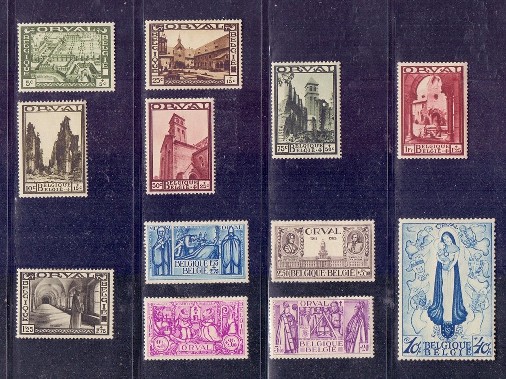 Belgium 1933 - Complete Year Collection with Grote Orval and Cross of Lorraine - OBP 363/74, 375A/76, 377/83 #1.0