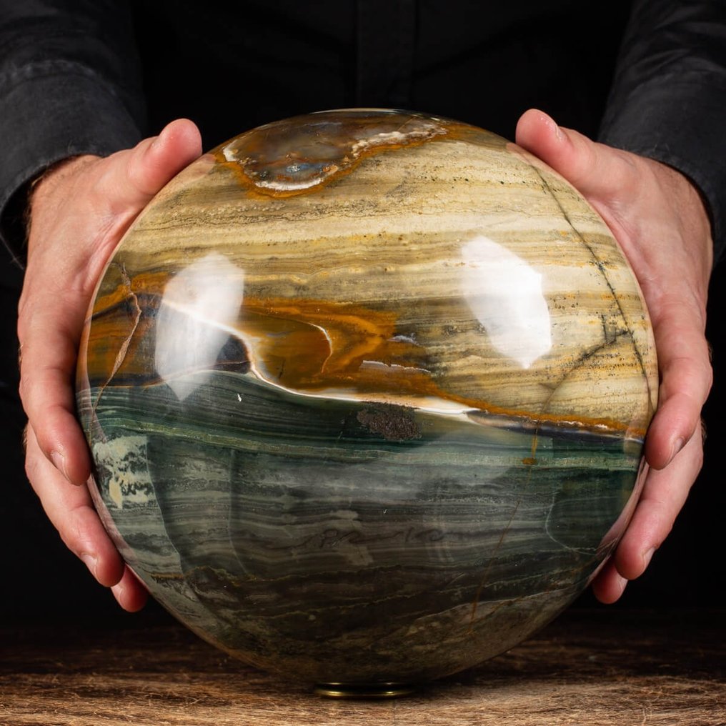 Zebra agate EXTRA QUALITY Sphere - Height: 195 mm - Width: 195 mm- 11050 g #1.1