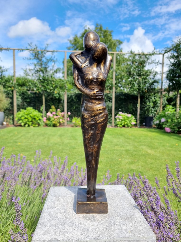 Αγαλματίδιο, An embracing couple - 46 cm - Μπρούντζος #3.2