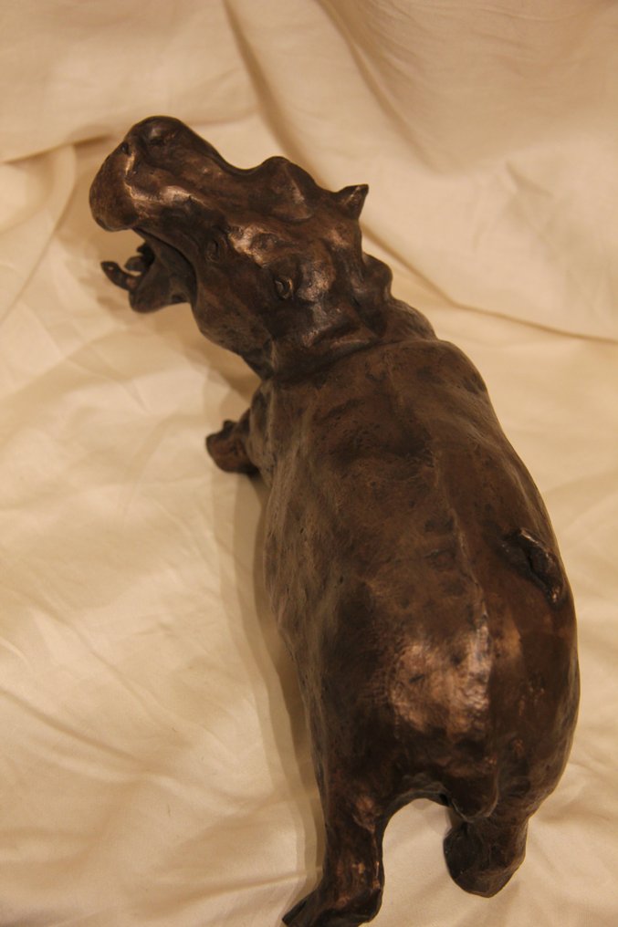 LE CANN (1969) coté , certificat, - Γλυπτό, hippopotame - 12 cm - Μπρούντζος - 2025 #4.3