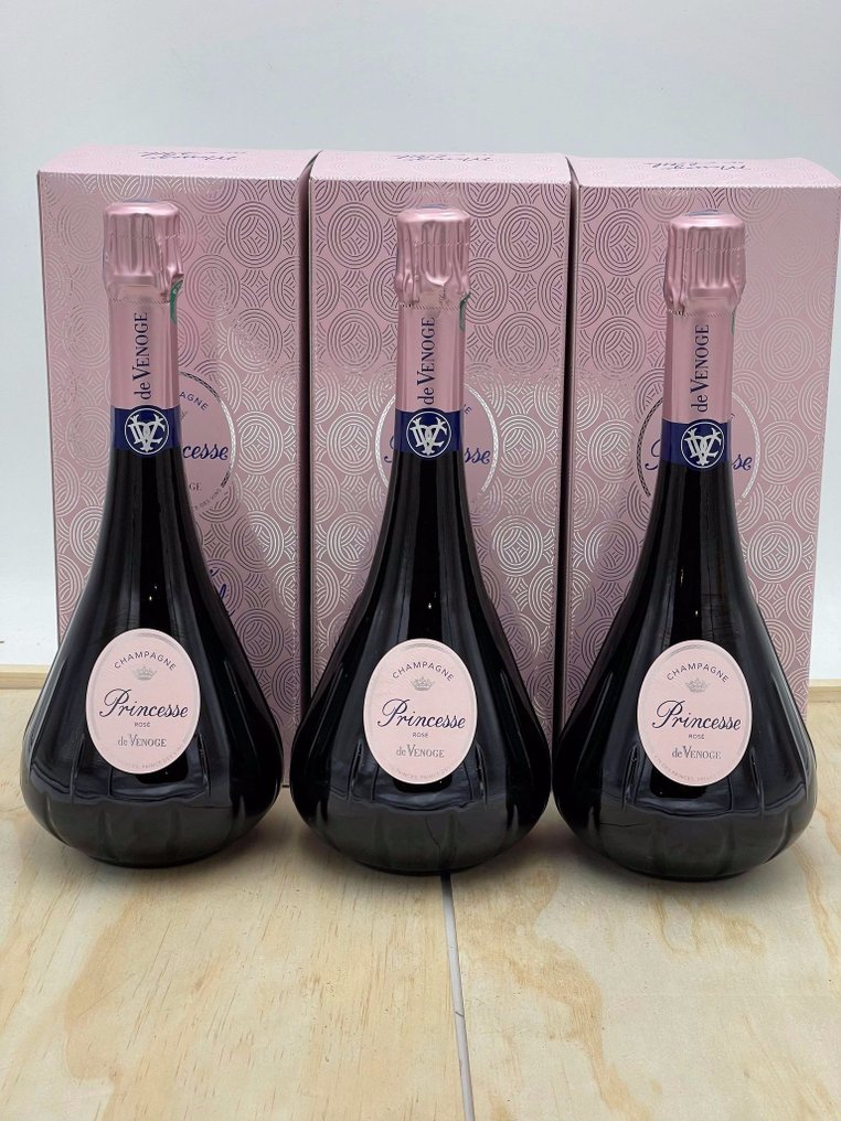 De Venoge, "Cuvée Princesse" Brut - Σαμπάνια Rosé - 3 Bottles (0.75L) #1.0