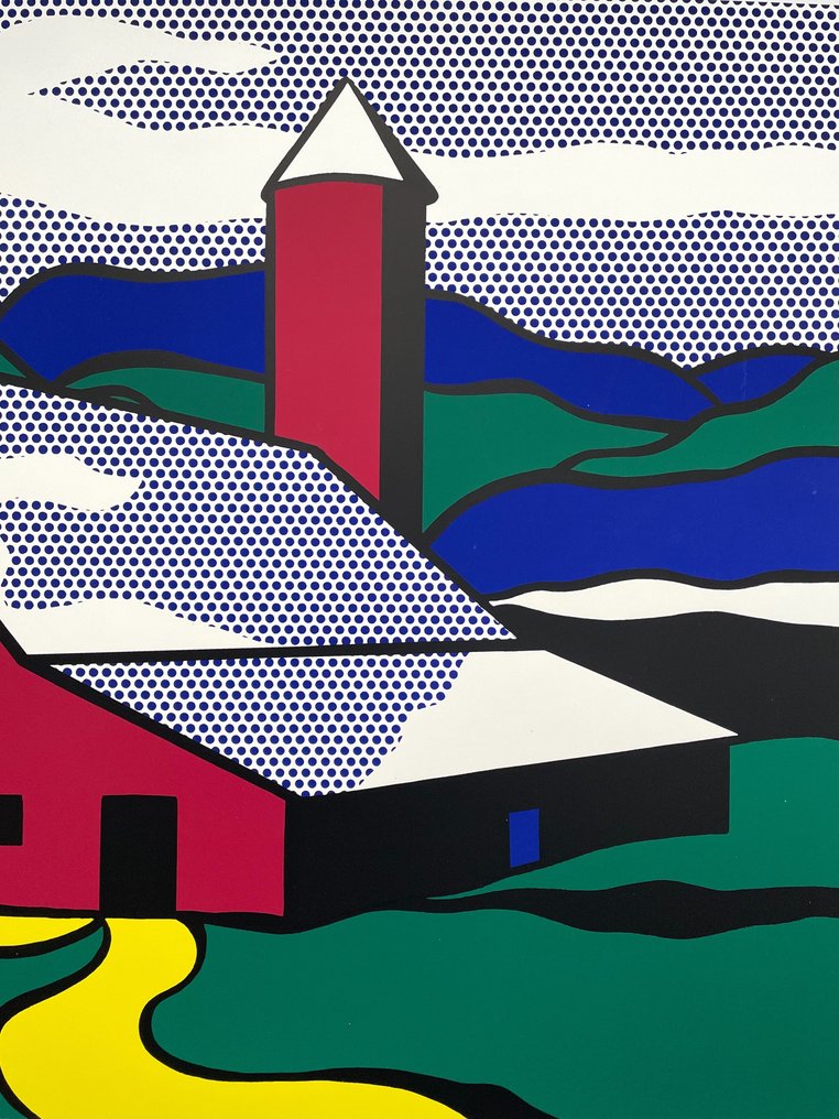 Roy Lichtenstein, (after) - Red Barn II - Silkscreen - Achenbach licensed print ** ORIGINAL POSTER 1989 ** #2.1