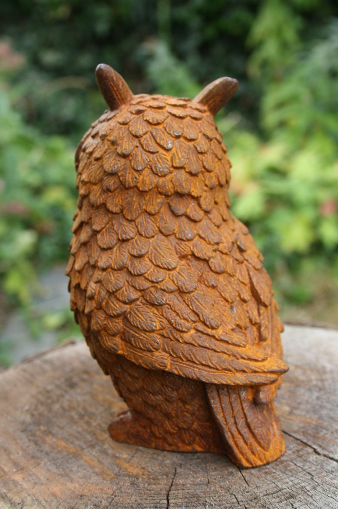雕塑, "Lifelike Beautiful Owl, Eagle Owl" - 17 cm - 铸铁 #3.2