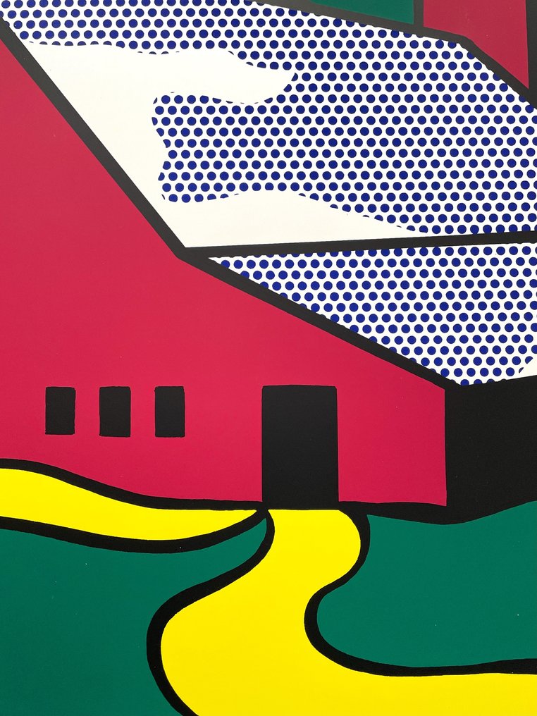 Roy Lichtenstein, (after) - Red Barn II - Silkscreen - Achenbach licensed print ** ORIGINAL POSTER 1989 ** #3.2
