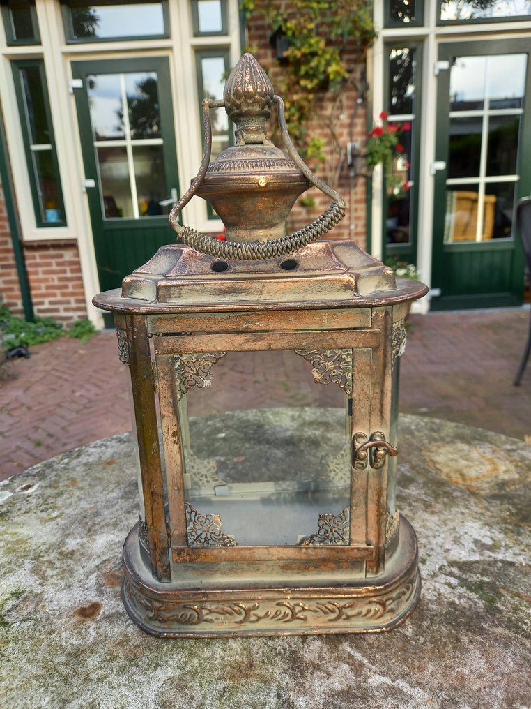 Lámpás - Gyertyalámpás - 34 cm - Üveg, Fém #1.0