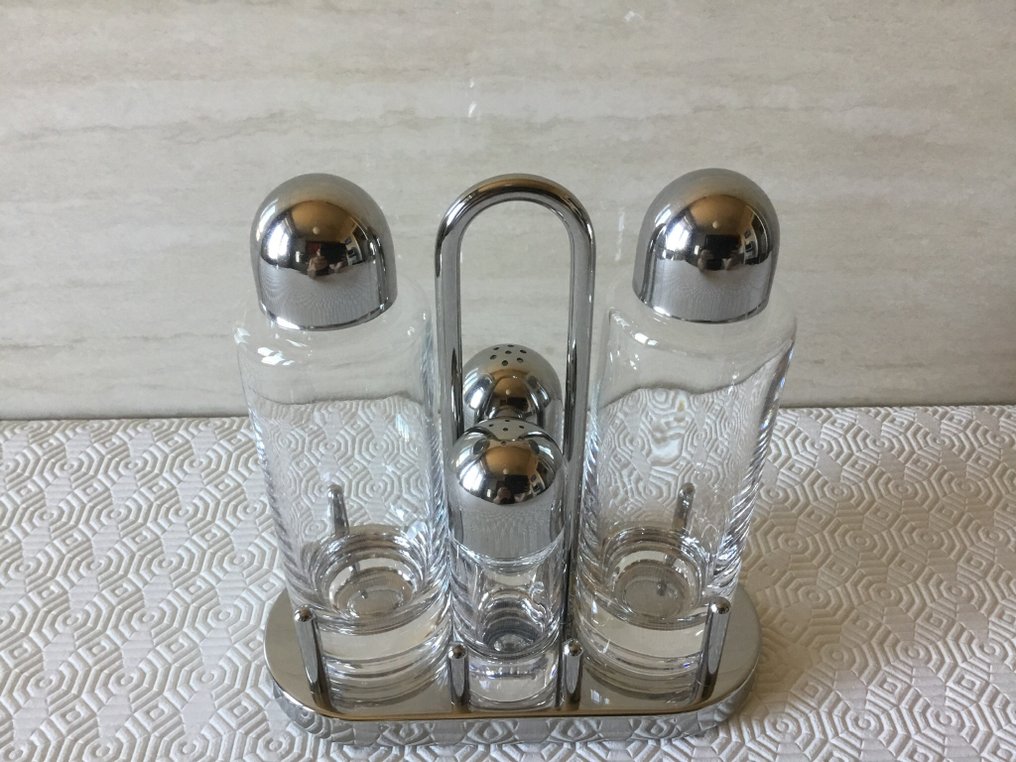 Alessi - Ettore Sottsass - Σετ αλατοπίπερο - 5070 - Γυαλί, Χάλυβας #2.1