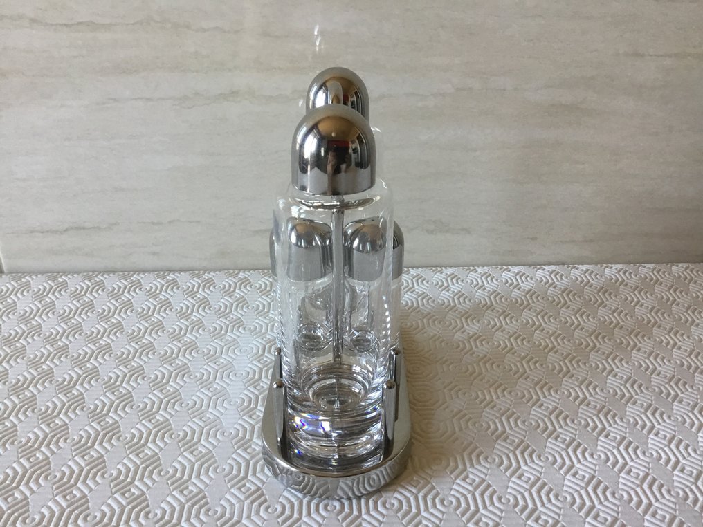 Alessi - Ettore Sottsass - Σετ αλατοπίπερο - 5070 - Γυαλί, Χάλυβας #3.2