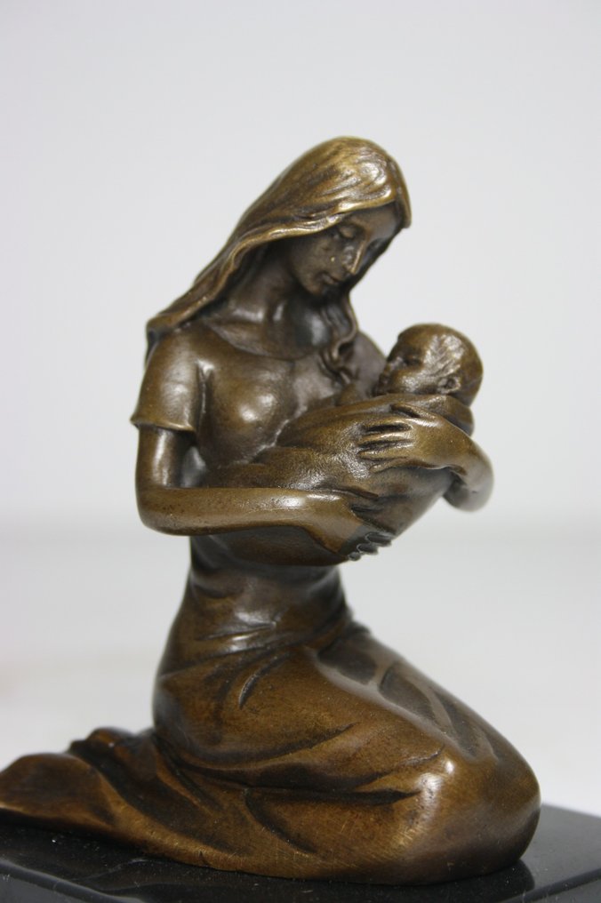 Milo (1910-1978) - Sculpture, "Mother and Child" - 11.5 cm - Patinated bronze #4.3