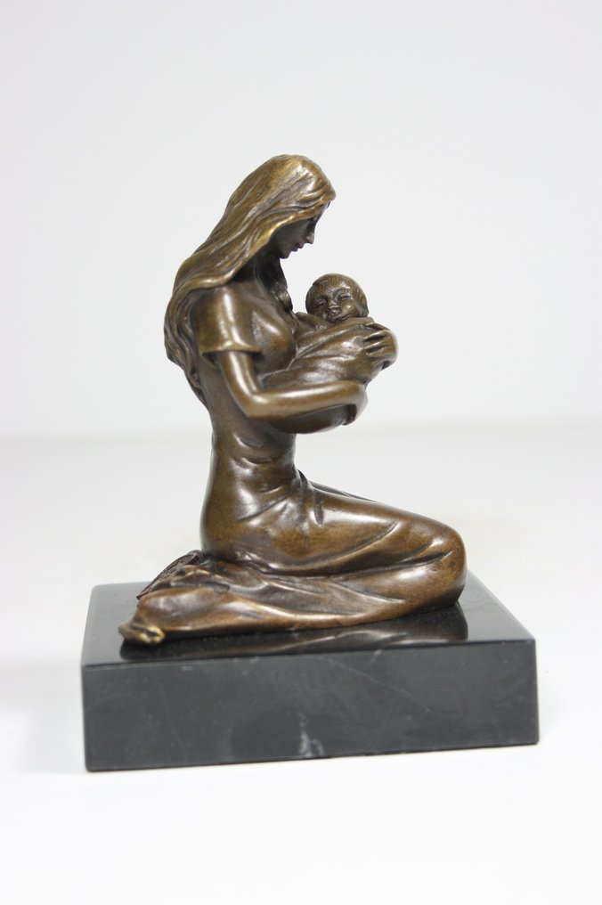 Milo (1910-1978) - Sculpture, "Mother and Child" - 11.5 cm - Patinated bronze #1.0
