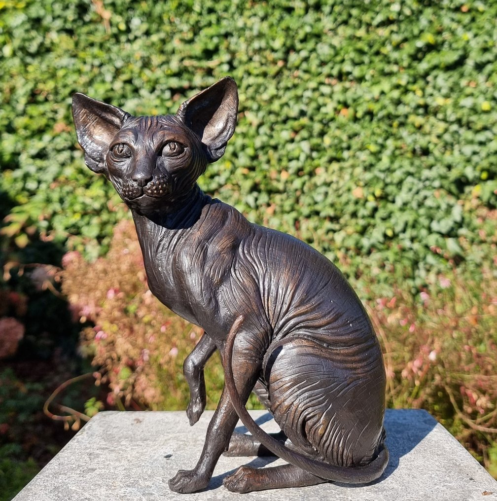 Skulptur, Nude cat - 22 cm - Brons #1.0