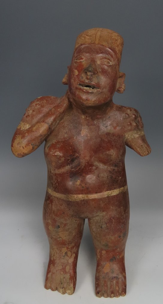 Jalisco, Westmexiko Terracotta Weibliche Figur. 100 v. Chr. – 250 n. Chr. 44 cm H. TL-Test. Mit spanischer Exportlizenz. #1.1