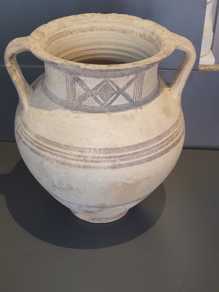 Cypriotisk Keramik Amphora 700 - 600 BC Med TL Test. EX-BONHAMS - 36×32×32 cm - (1) #1.1