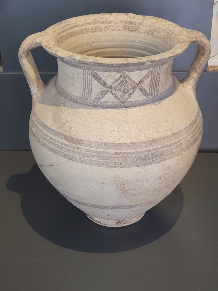 Cypriotisk Keramik Amphora 700 - 600 BC Med TL Test. EX-BONHAMS - 36×32×32 cm - (1) #2.1