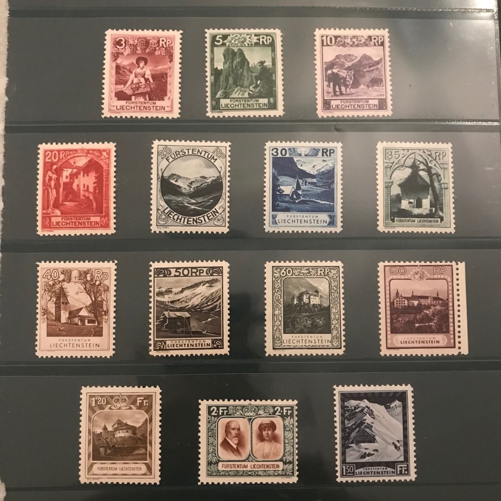 Liechtenstein 1930 - Landskaber og kongelige par - Michel 94/107 #1.0