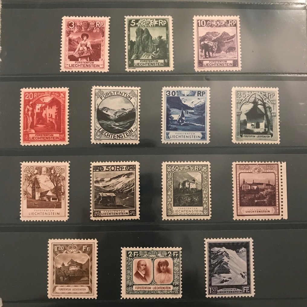 Liechtenstein 1930 - Landskaber og kongelige par - Michel 94/107 #1.0