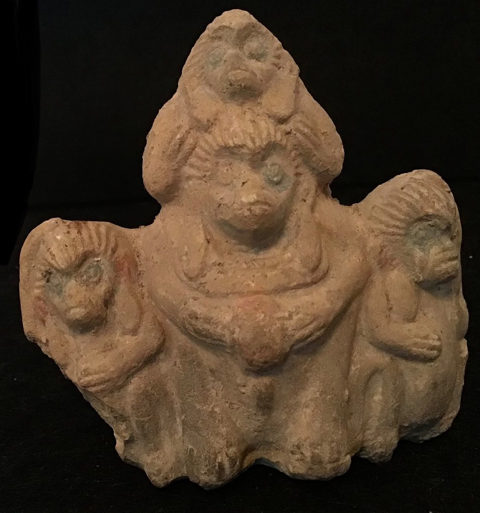 Mayan Alfarería Conjunto figurativo con monos. #1.0