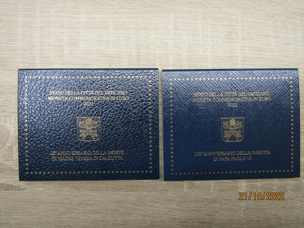 Vaticano. 2 Euro 2022 "Madre Teresa" + "Paolo VI" (2 stuks)  (Sem preço de reserva) #1.0