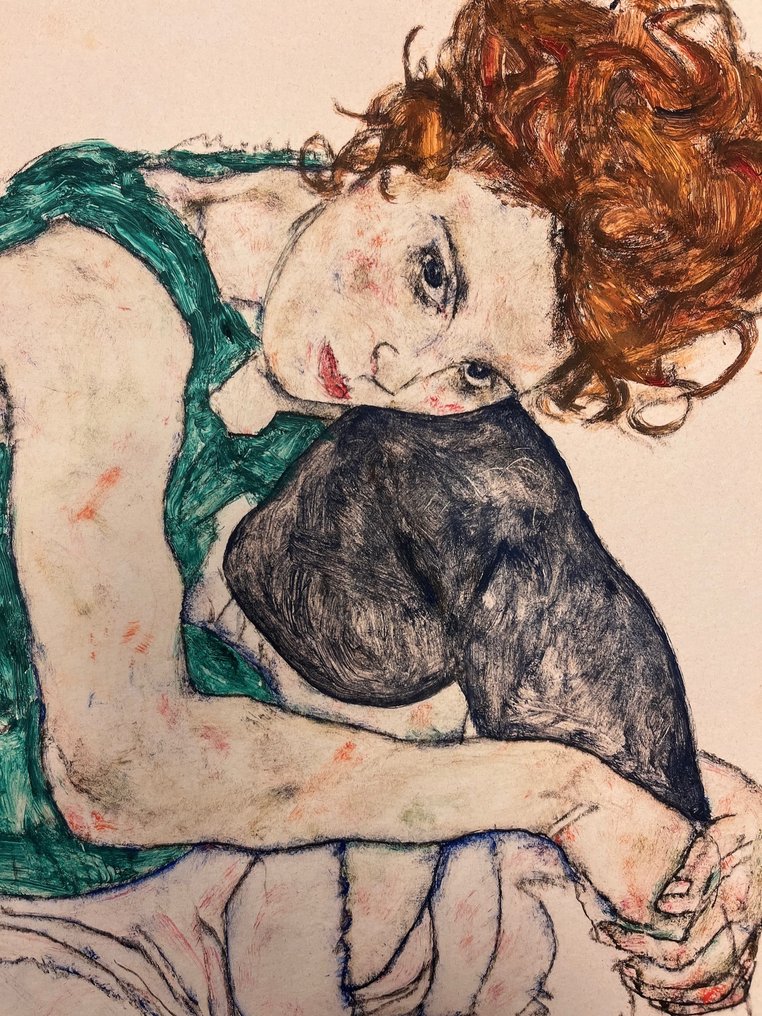 Egon Schiele (1890-1918), (after) - Sitzende Frau mit hochgezogenem Knie (1917) #1.0