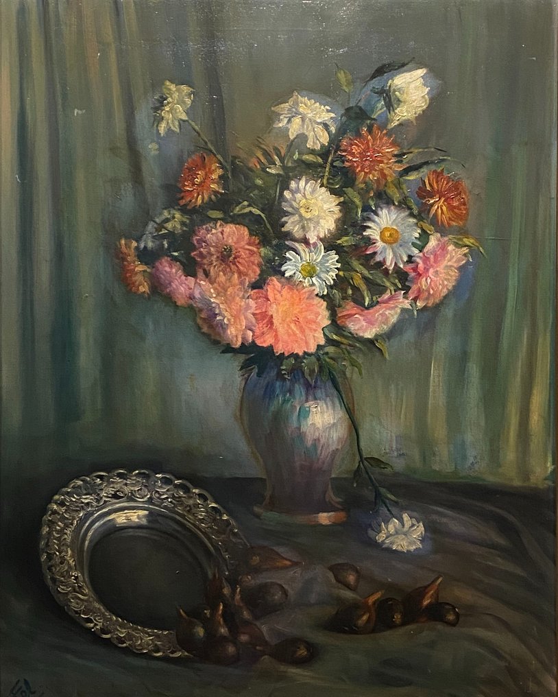 Felipe Moreno "Fel" (1911-1978) - Still life with figs and a silver tray #1.0